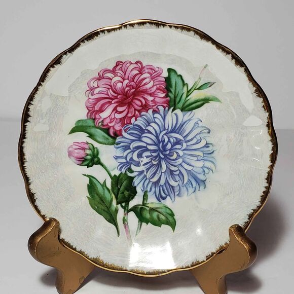 Norcrest Teacup and Saucer September Birthday Aster Vintage - Picture 9 of 10